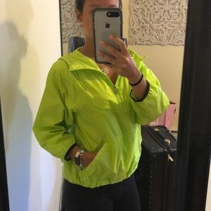 Neon Nike 3/4 Zip and Sleeve running jacket